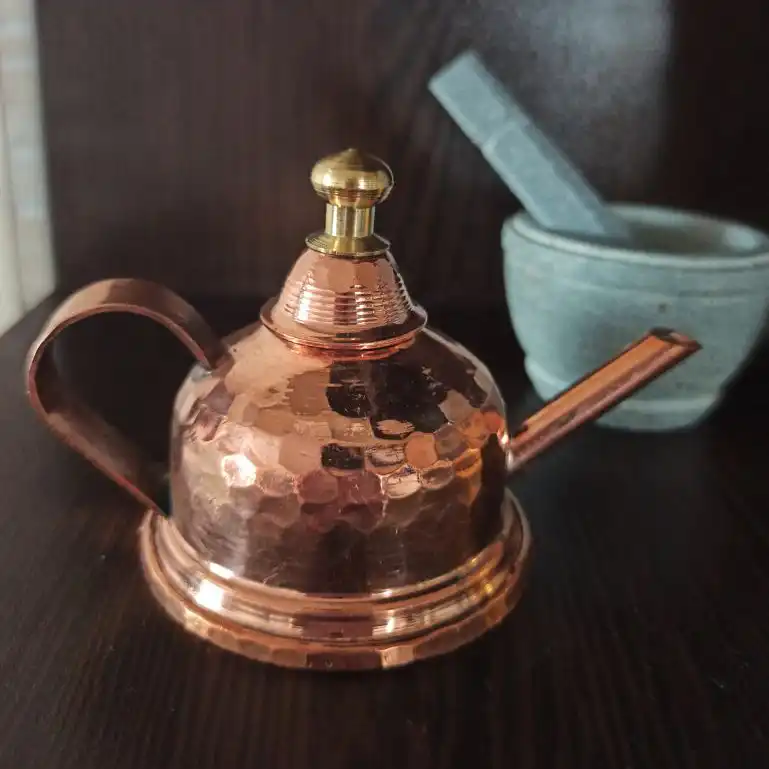 قوری زعفران مسی کد 02