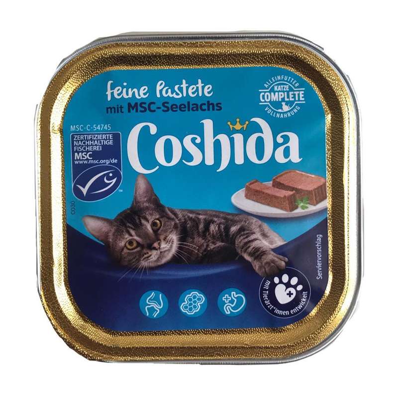 کنسرو غذای گربه کوشیدا مدل mit msc-seelachs وزن 100 گرم 