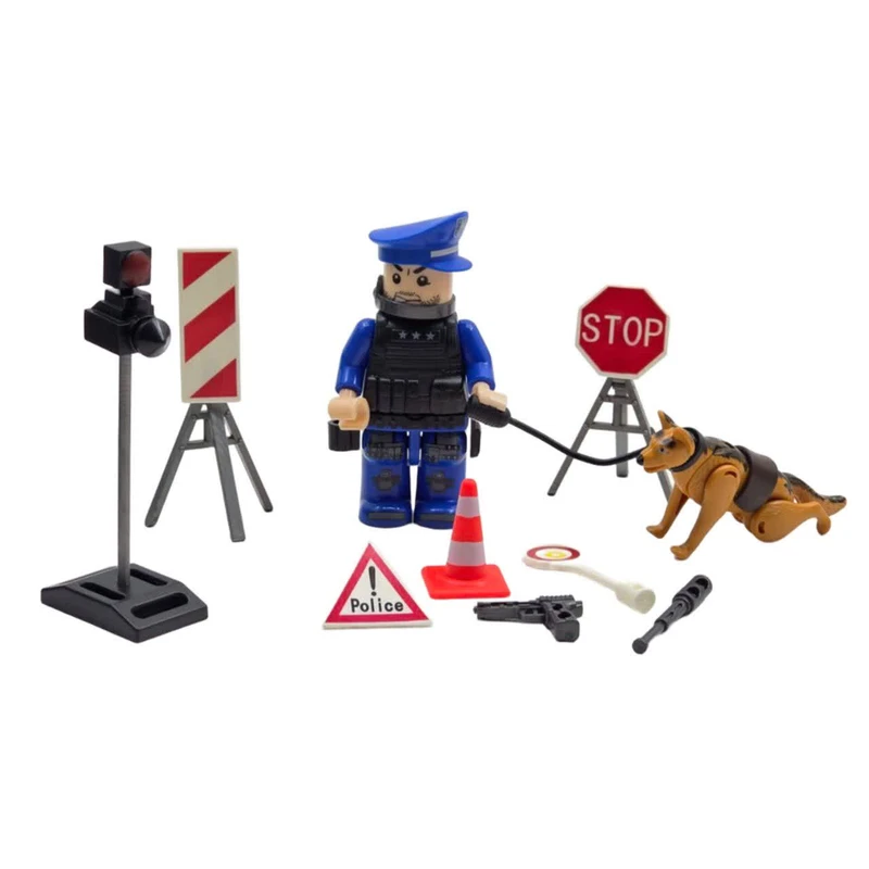 فیگور ناب سل مدل پلیس و سگ ارتفاع 10 سانتی متر مجموعه 10 عددی