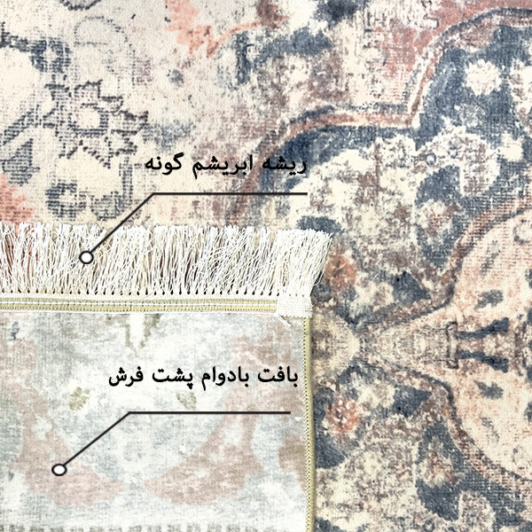 فرش ماشینی 1200 شانه فرش صرافیان زمینه کرم حاشیه کرم مدل jar