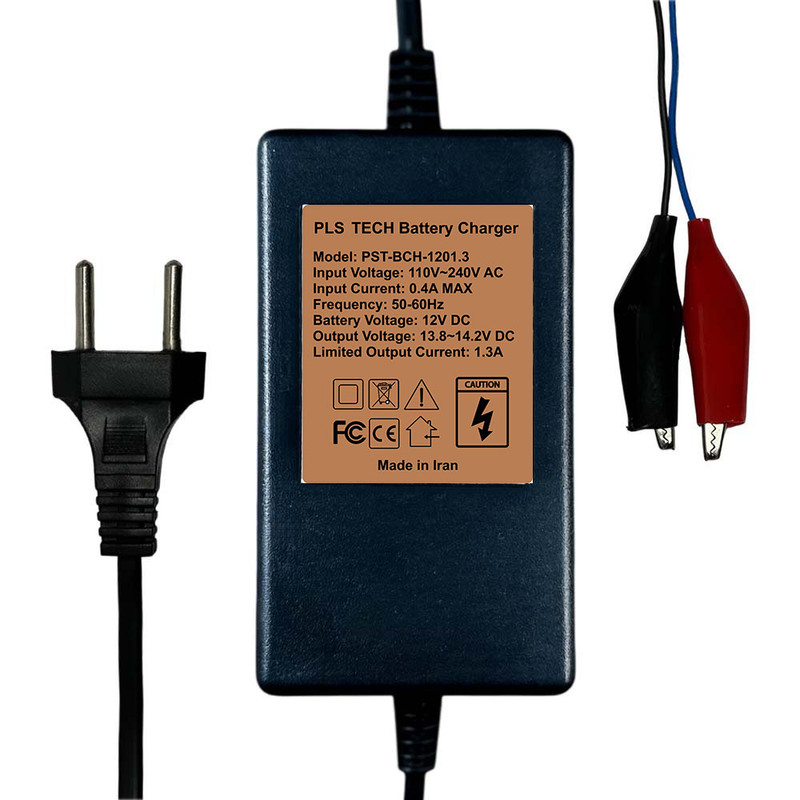 شارژر باتری 12 ولت 1.3 آمپر مدل PST-BCH-1201.3-V02
