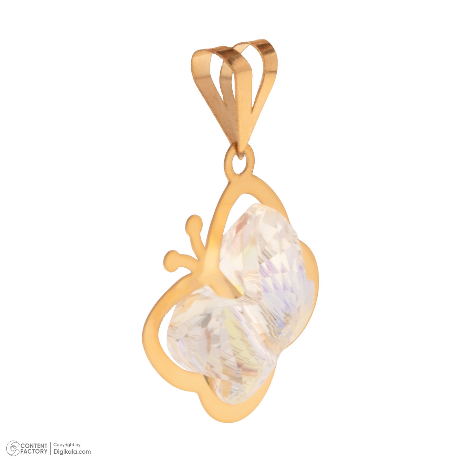 آویز گردنبند طلا 18 عیار زنانه ناریا مدل پروانه رنگ سفید -  - 3