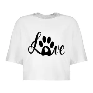 کراپ‌تاپ آستین کوتاه زنانه مدل love کد L154 S