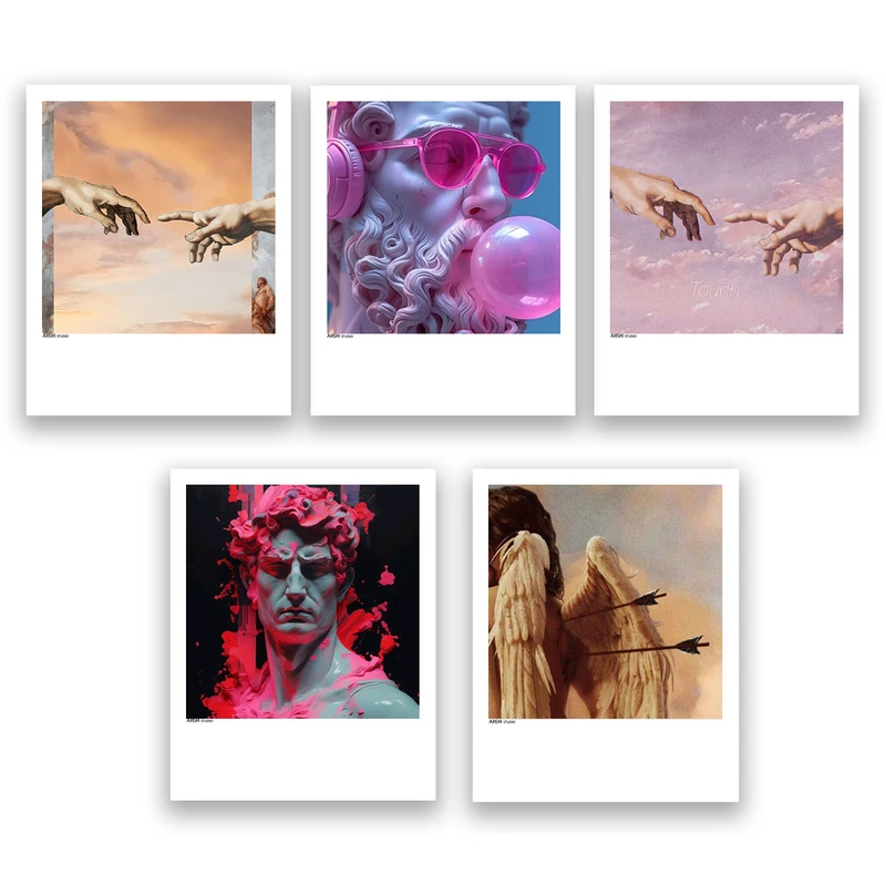 آویز تزیینی عرش مدل فانتزی هنری مجسمه کهن کد Asa803 مجموعه پنج عددی