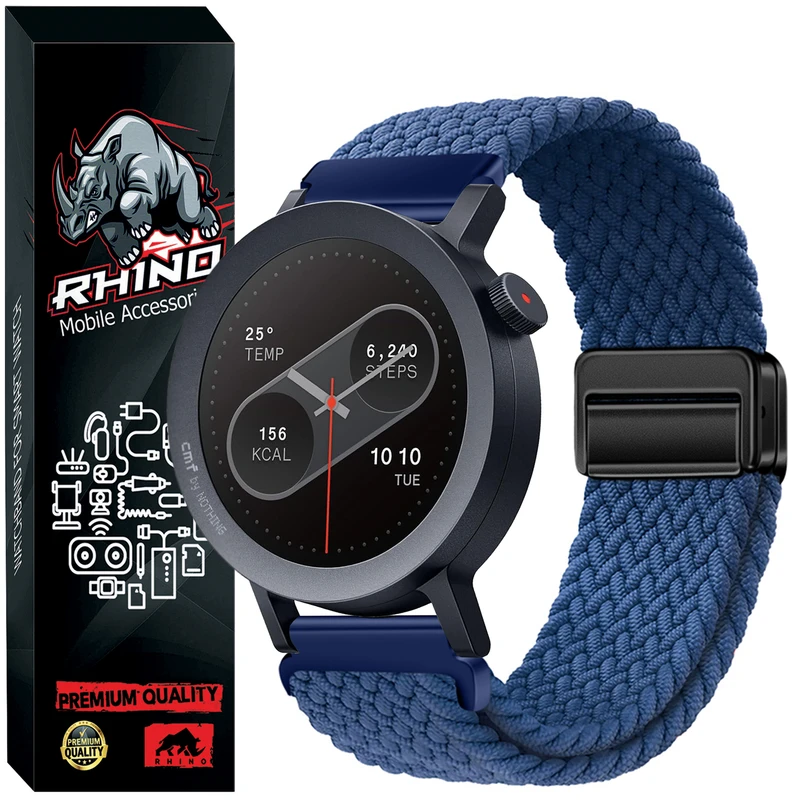 بند راینو مدل Braid Magnet مناسب برای ساعت هوشمند ناتینگ CMF Watch Pro 2 22MM