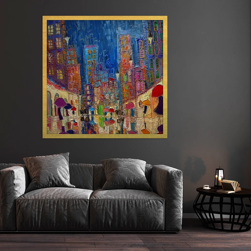 تابلو بکلیت طرح نقاشی مدل DY1028 فریم طلایی