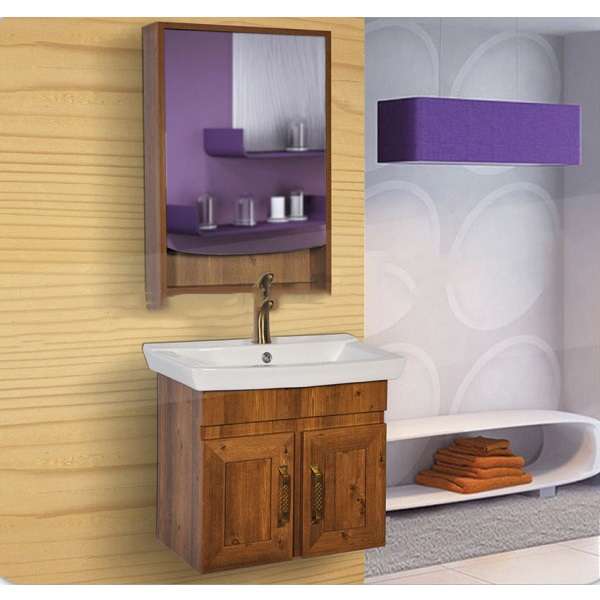 ست کابینت روشویی کاسپین مدل آسپن به همراه آینه و باکس