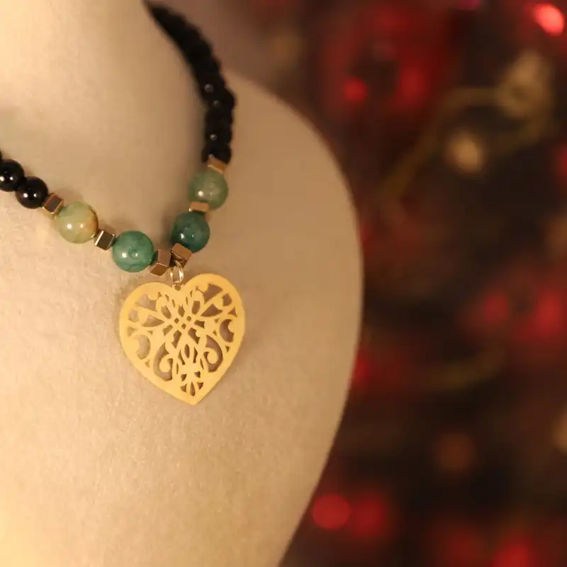 گردنبند طلا 18 عیار زنانه الن نار مدل قلب 10406