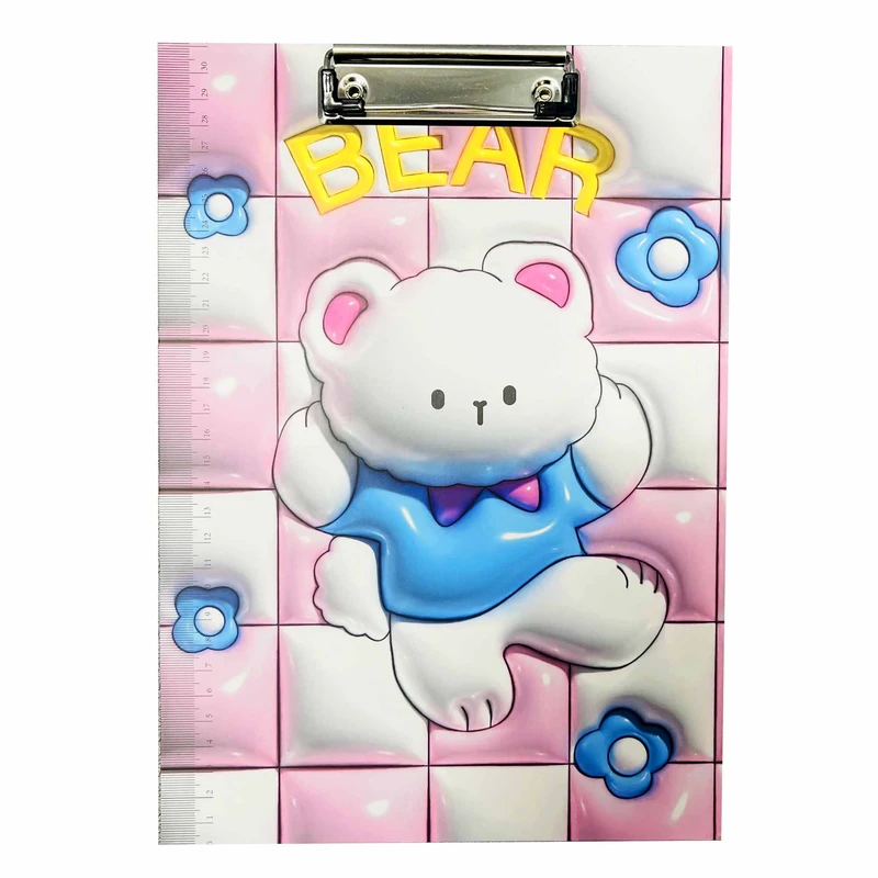 تخته شاسی مدل سه بعدی خرسی و گل سایز A4