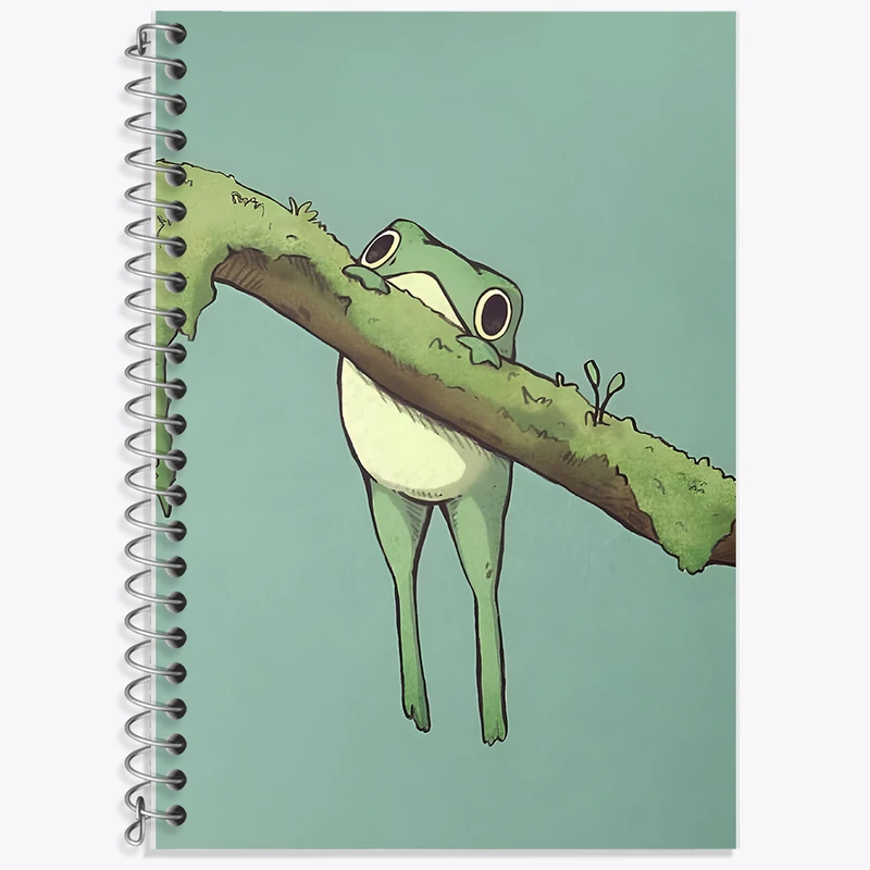 دفتر زبان 50 برگ خندالو مدل دو خط طرح قورباغه بامزه کد N3838