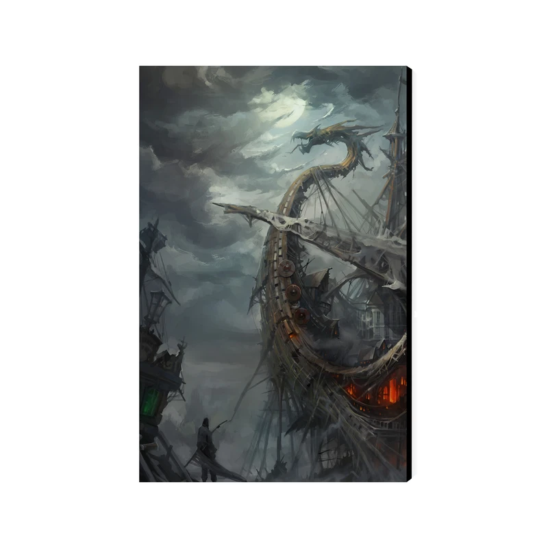 تابلو شاسی عرش مدل فانتزی منظره دریا و کشتی کد As5161