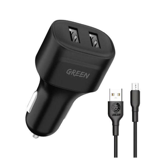 شارژر فندکی گرین مدل 12W به همراه کابل MICROUSB شارژر فندکی گرین مدل 12W به همراه کابل MICROUSB