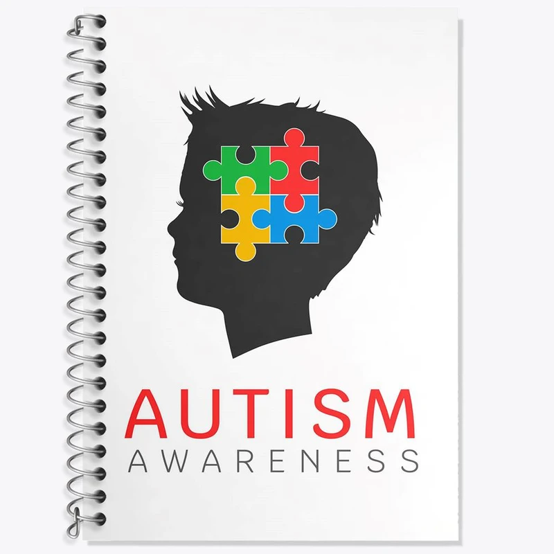 دفتر زبان 50 برگ خندالو مدل سه خط طرح اتیسم Autism کد 26761