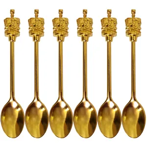 قاشق چای خوری مدل تاج کد T101 بسته 6 عددی
