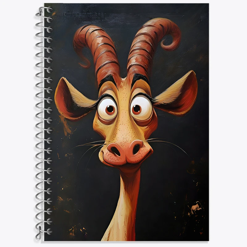 دفتر زبان 50 برگ خندالو مدل سه خط طرح قوچ بامزه کد F6524