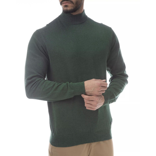 پلیور مردانه جوتی جینز مدل یقه ایستاده کد 1221116 رنگ سبز سربازی