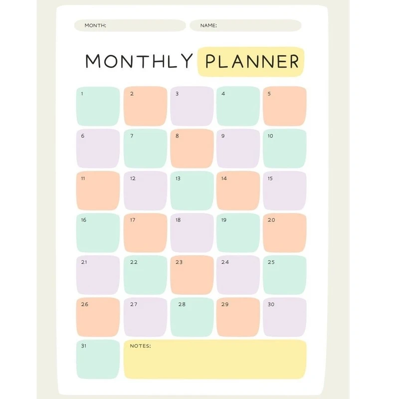 کاغذ A4 مدل planner و to do list کد 10107 بسته 15 عددی