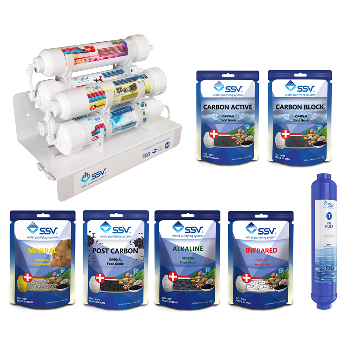 دستگاه تصفیه کننده آب اس اس وی مدل JetLine X700 به همراه فیلتر و شارژ یدک