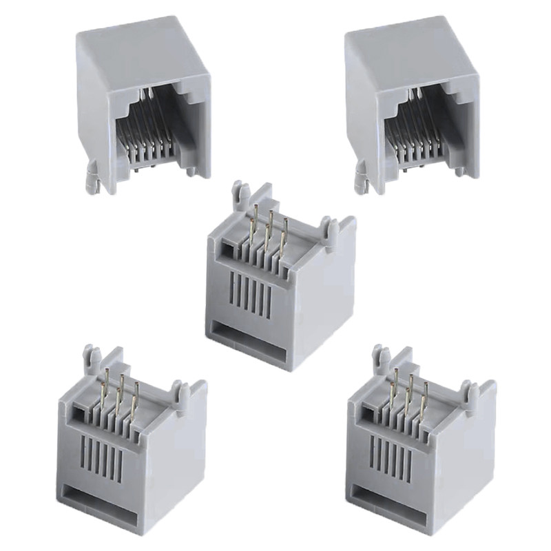 کانکتور مادگی تلفن مدل 6P6C-RJ12-Right.Angle بسته 5 عددی