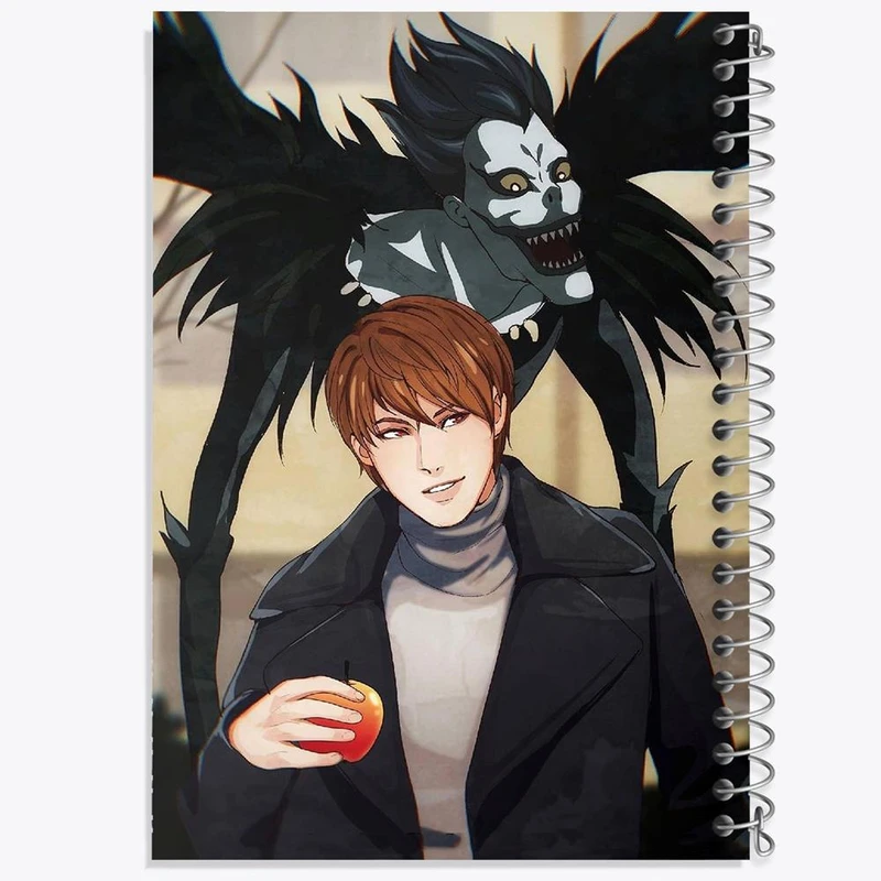 دفتر مشق 50 برگ خندالو مدل لایت و ریوک انیمه دفترچه مرگ Death Note کد 15764