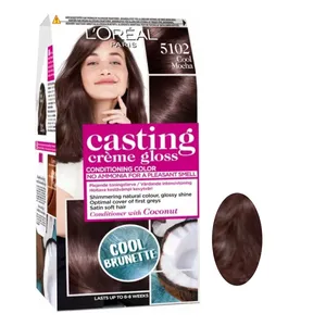 کیت رنگ مو لورآل مدل casting creme gloss شماره 5102 حجم 48 میلی لیتر رنگ قهوه ای موکا ملایم