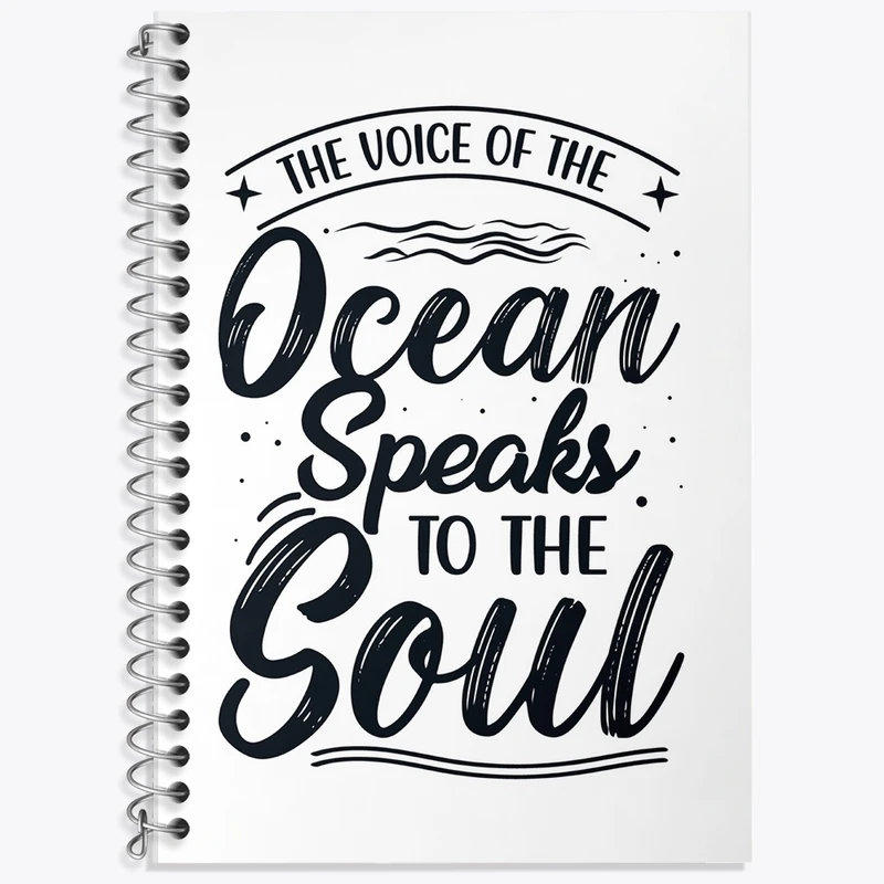 دفتر زبان 50 برگ خندالو مدل دو خط طرح Ocean Speaks To The Soul کد F1042