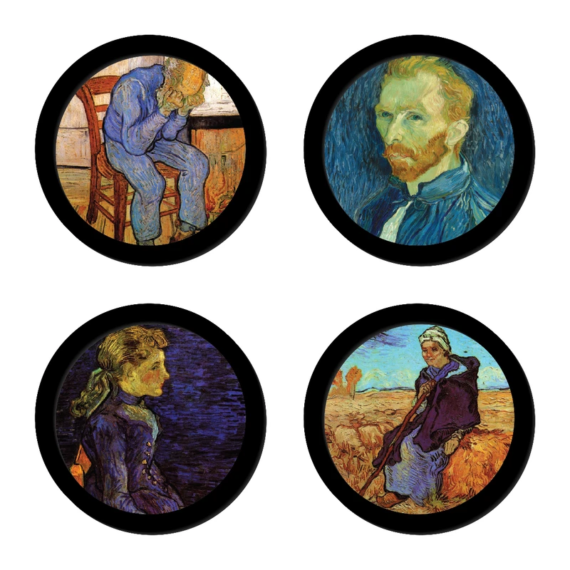 تابلو مدل دایره ای طرح ونگوگ  کد 1257 مجموعه 4 عددی 