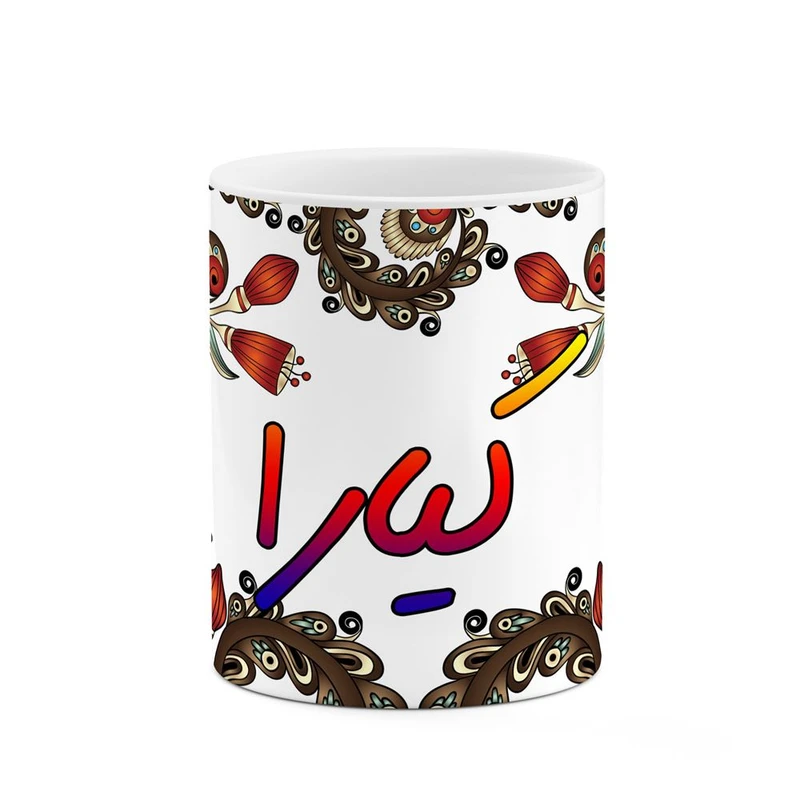 ماگ کاکتی مدل اسم کیارا طرح سنتی گل و بته کد mgh46632