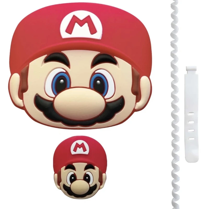 کاور مدل محافظ کابل و شارژر مدل سوپرماریو مجموعه ۴ عددی مناسب برای شارژر 20W اپل