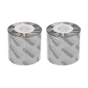 ریبون پرینتر لیبل زن بارکد مدل Wax 60 mm x 300 m بسته 2 عددی