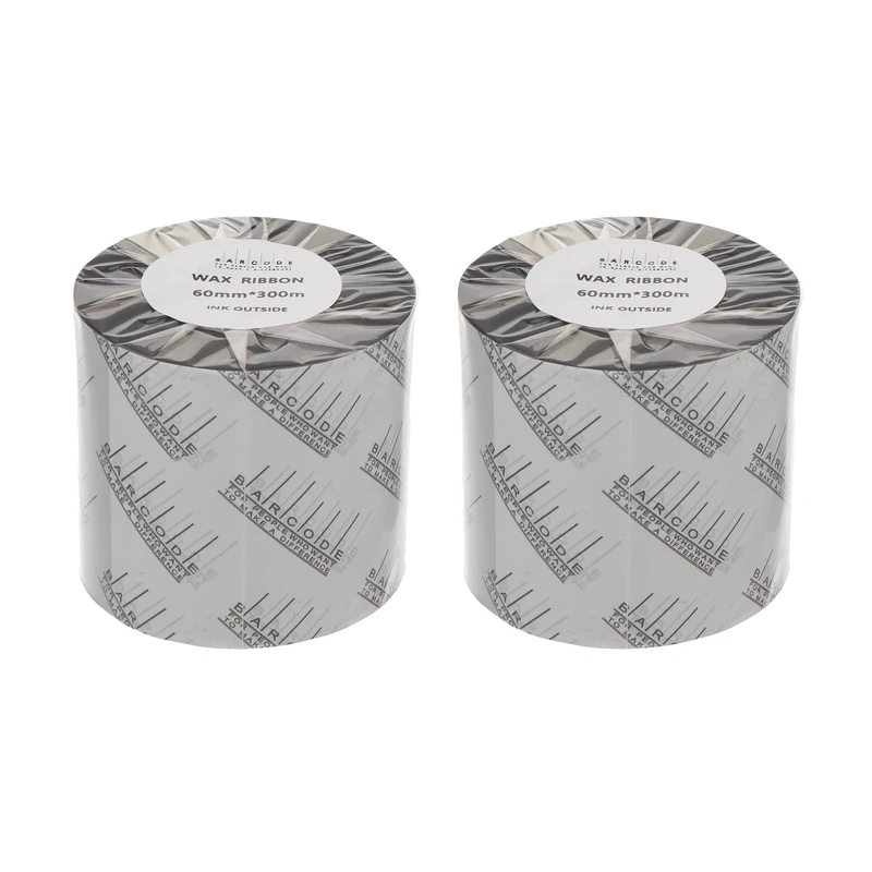 ریبون پرینتر لیبل زن بارکد مدل Wax 60 mm x 300 m بسته 2 عددی