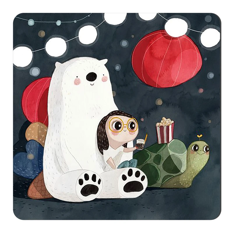 	 مگنت طرح دختر و خرس قطبی کد wmg4227