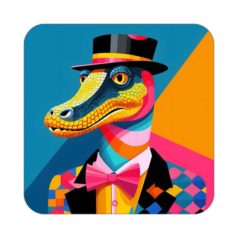 زیر لیوانی کاکتی طرح حیوانات رنگی مدل mp25317