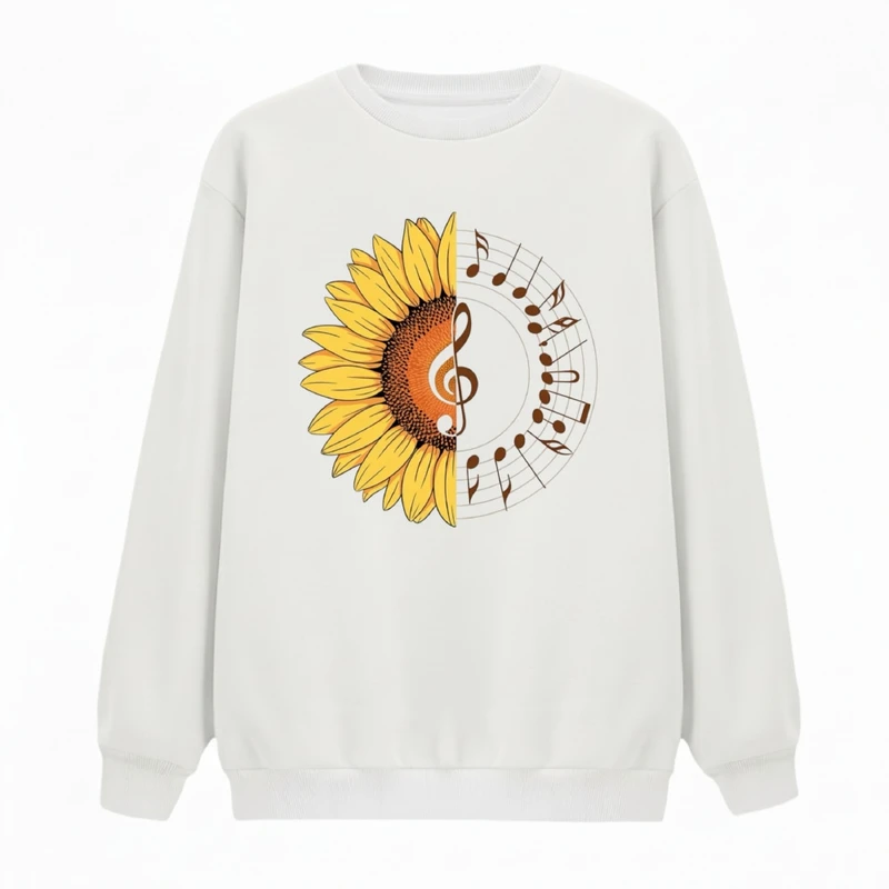 سویشرت زنانه مدل گل و موزیک 