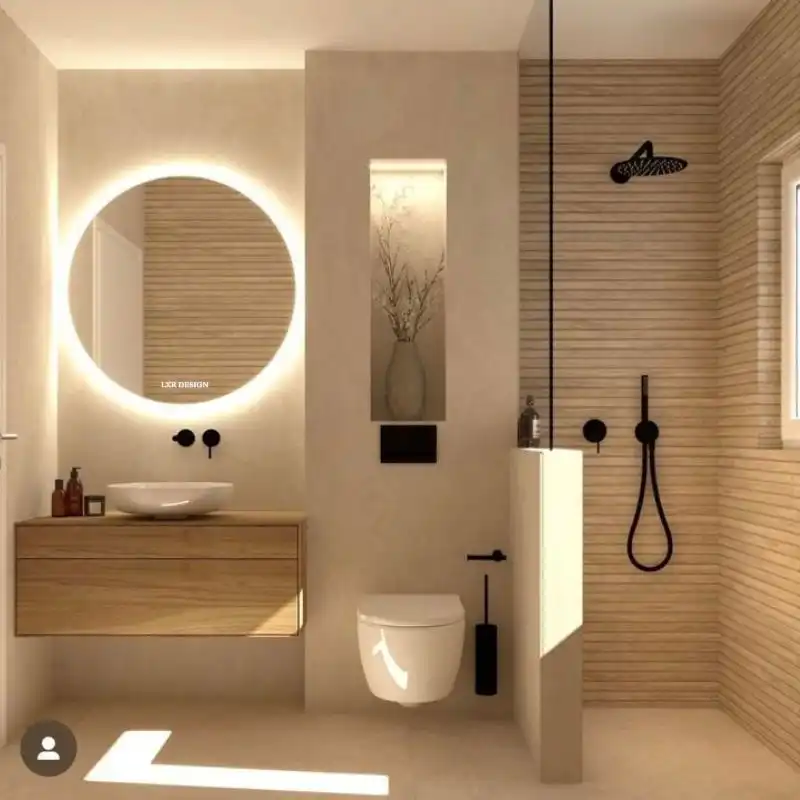 آینه بک لایت الیکسار مدل گرد تاجدار کد MD42