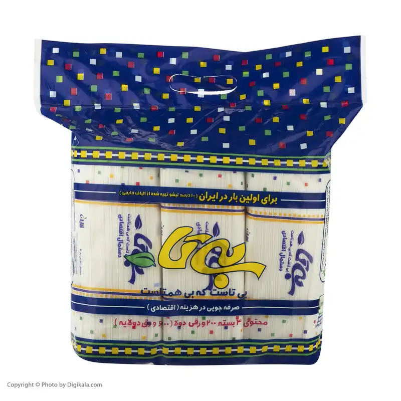 دستمال کاغذی 200 برگ بی تا مدل Economic بسته 3 عددی