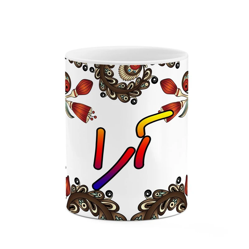 ماگ کاکتی مدل اسم آرا طرح سنتی گل و بته کد mgh43361