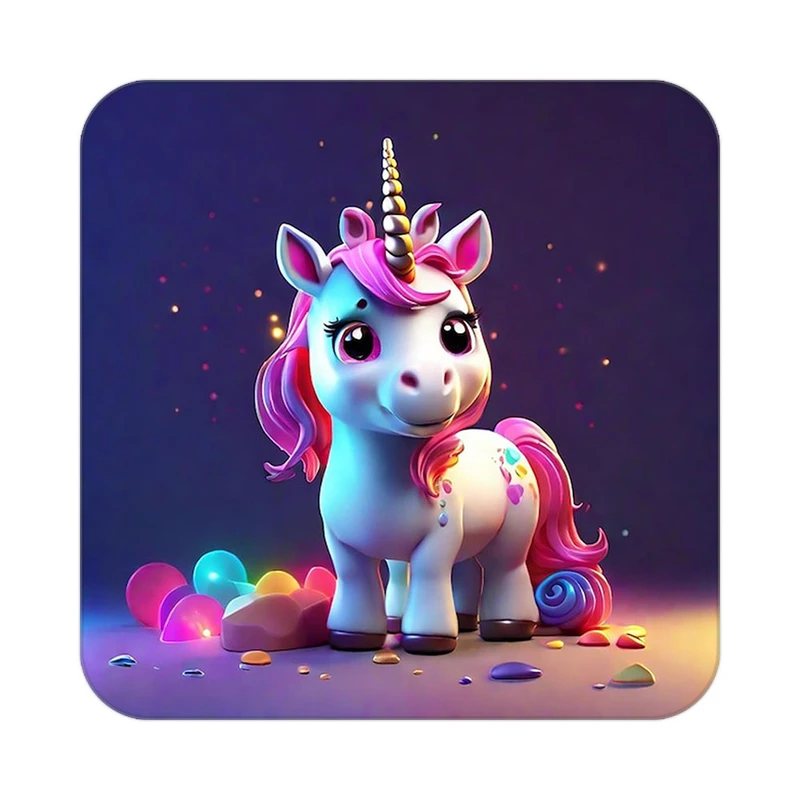 زیر لیوانی کاکتی طرح اسب تک شاخ و یونیکورن مدل mp30842