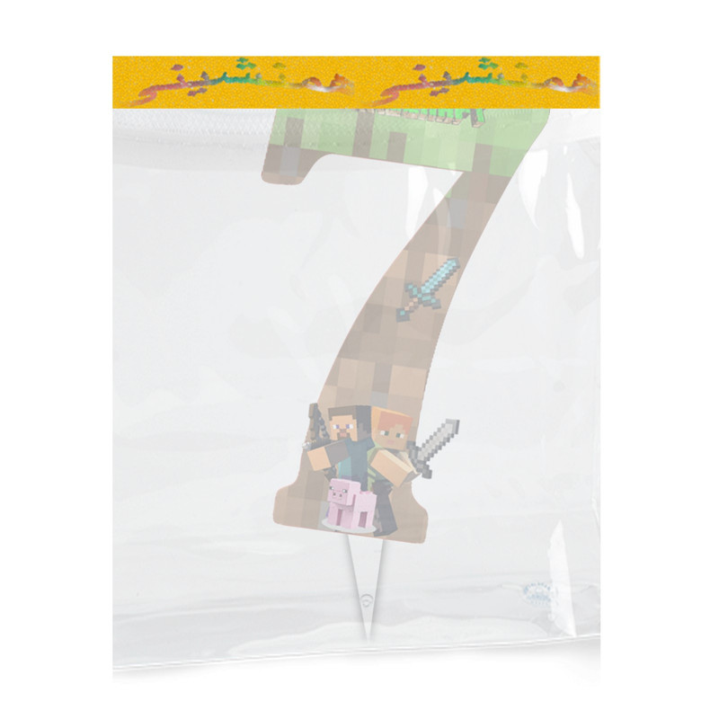 تاپر تولد مدل عدد 7 ماینکرافت