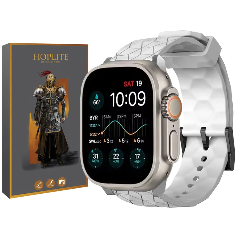 بند هاپلایت مدل Rhombus Silver HL مناسب برای ساعت هوشمند گرین لاین Ultra 49 میلیمتری