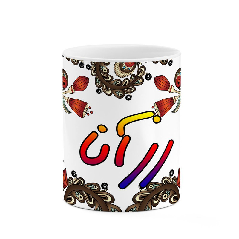 ماگ کاکتی مدل اسم رزآنا طرح سنتی گل و بته کد mgh45222