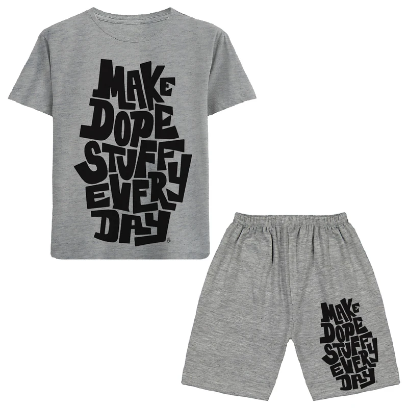 ست تی شرت و شلوارک پسرانه مدل A71 MAKE