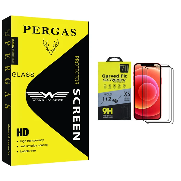 محافظ صفحه نمایش وایلی نایس مدل Pergas Glass مناسب برای گوشی موبایل اپل iPhone 12 Pro Max بسته سه عددی