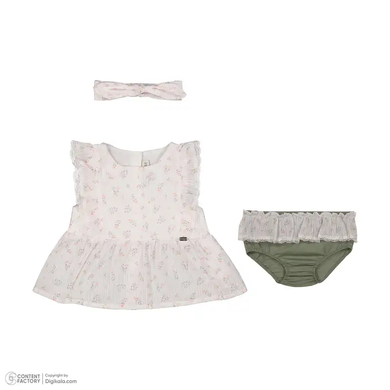 ست 3 تکه لباس نوزادی دخترانه ایندیگو مدل 140211077