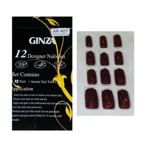 ناخن مصنوعی گینزا مدل 407 بسته 12 عددی