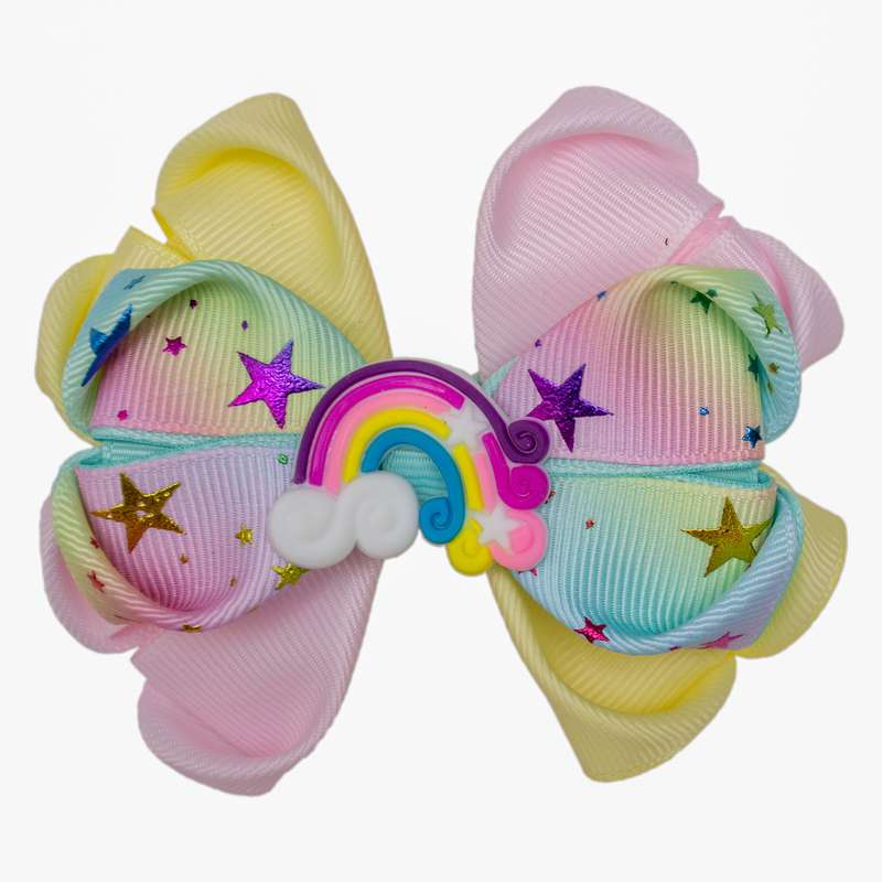 گیره مو دخترانه مدل روبی رنگین کمان