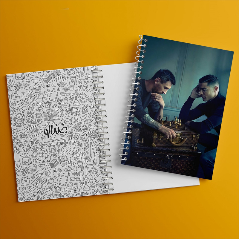 دفتر مشق 50 برگ خندالو طرح مسی و رونالدو کد F1101