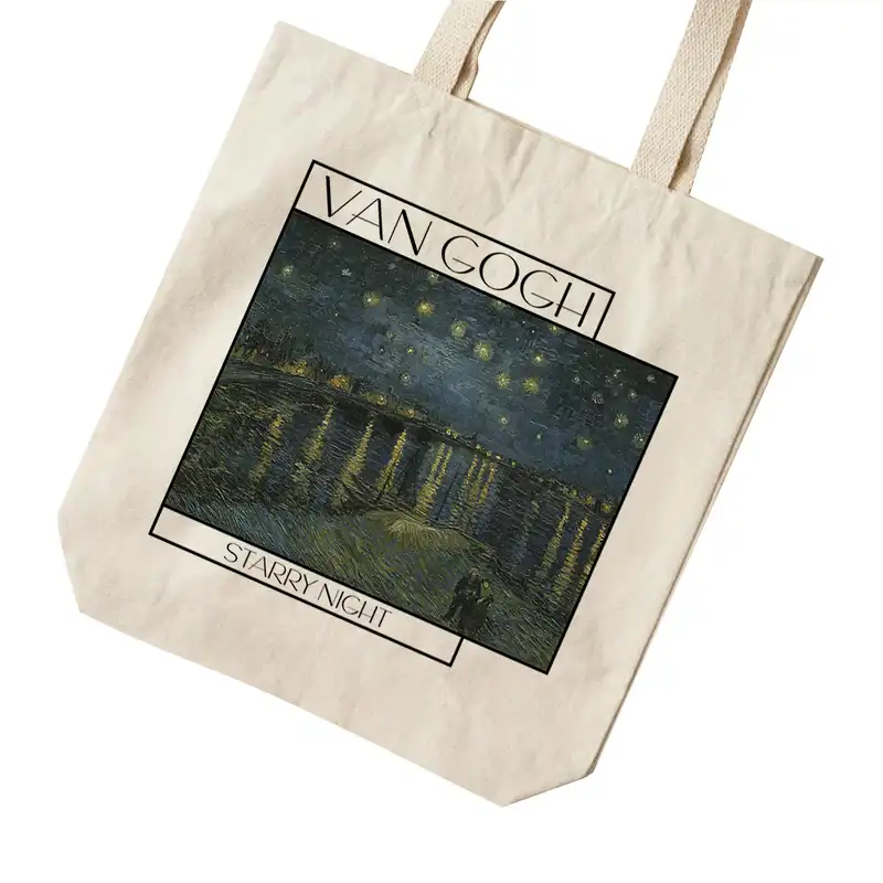 ساک خرید ترمه طراحان ایده مدل شب ستاره ای از ونگوگ کد art018 - L