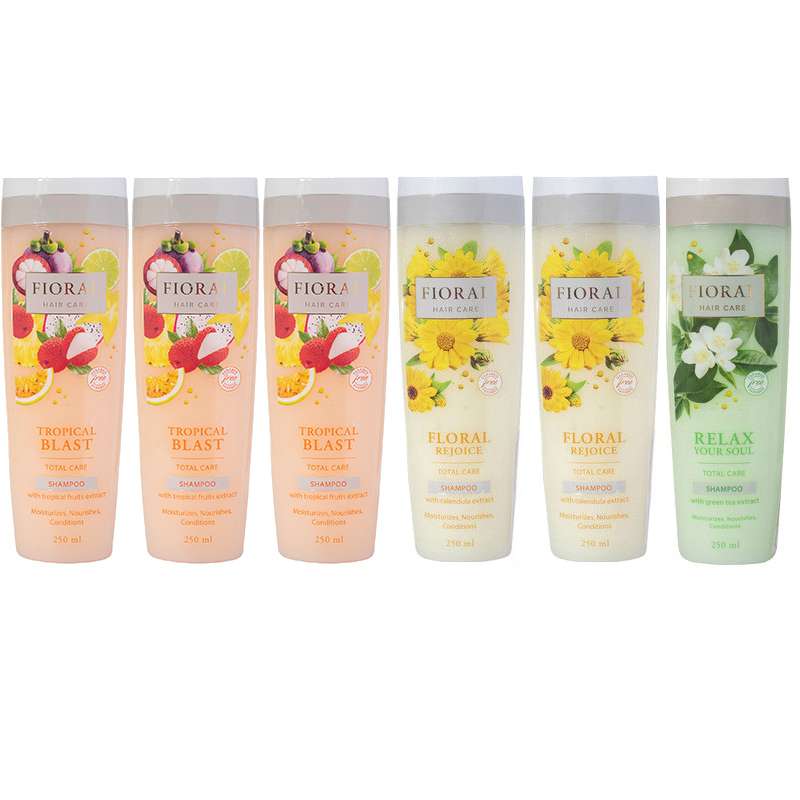 شامپو مو فیورال مدل FREE PARABEN حجم 250 میلی لیتر مجموعه 6 عددی