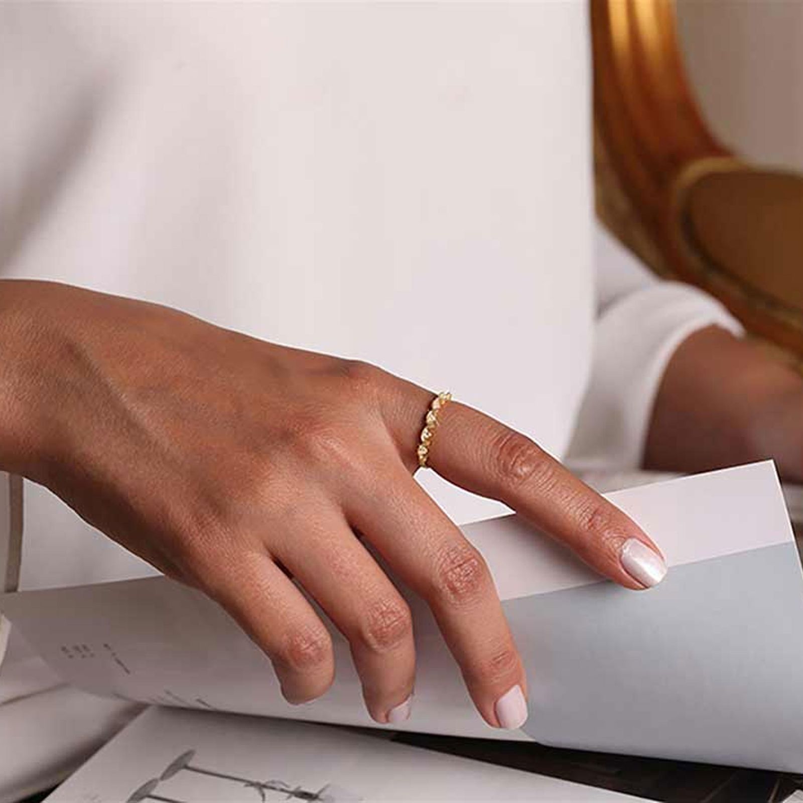 انگشتر طلا 18 عیار زنانه کیا گالری مدل AR378 - - 4